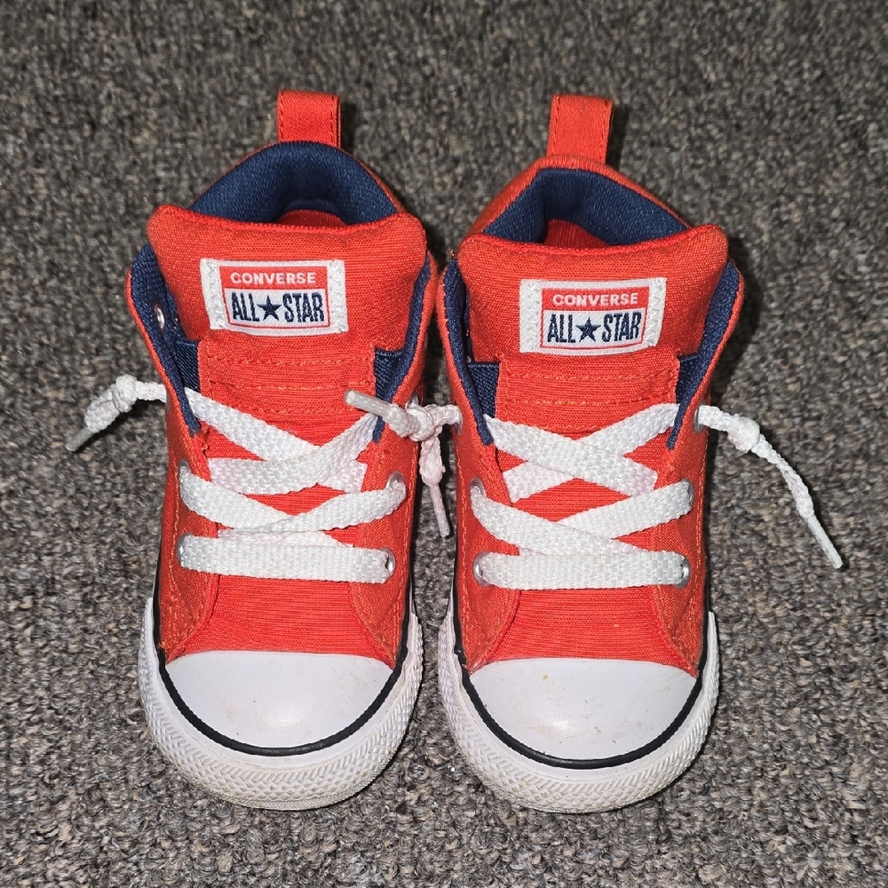 Converse Red and White High-Top Sneakers